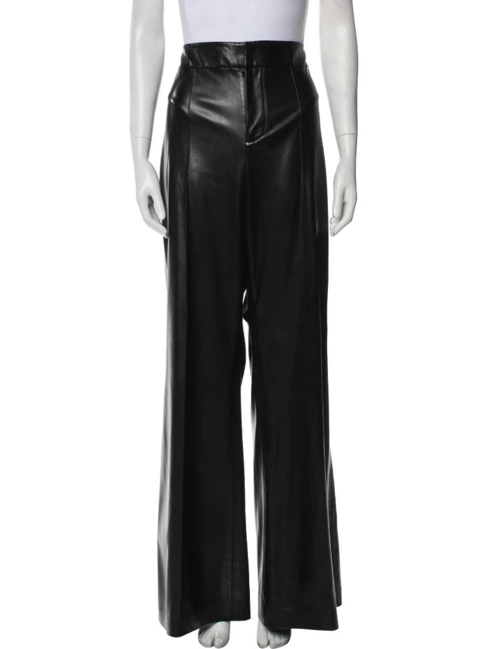 Alice and Olivia Dylan vegan leather wide leg trouser